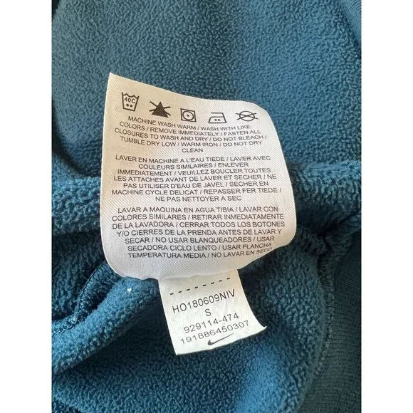 Nike Men Small Polar Fleece Windrunner Full Zip Hoodie Jacket Blue Black - Picture 4 of 9